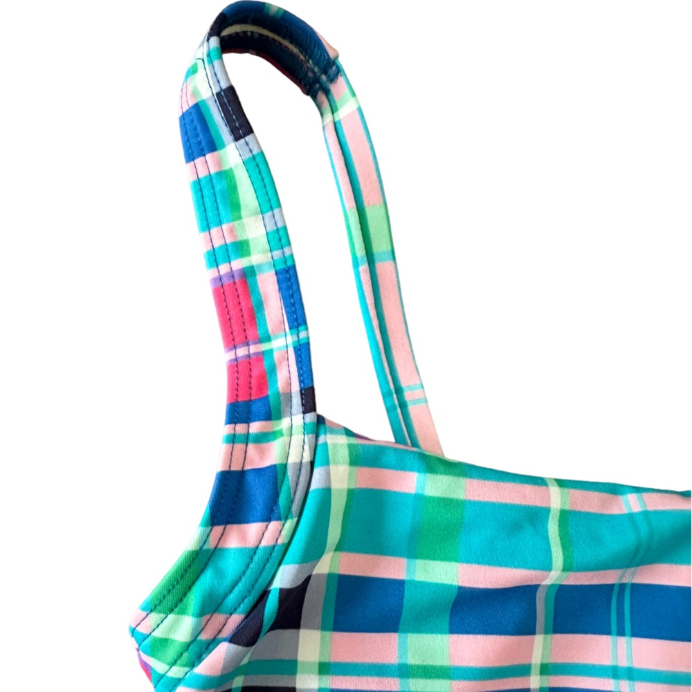 Talbots Plaid One Piece Swimsuit - Size 6 - Picture 4 of 9